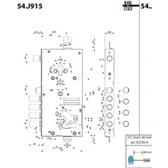 MOTTURA 54.J917 SERRATURA PLURISISTEMA DOPPIA MAPPA RICIFRABILE PIU' CILINDRO EUROPEO