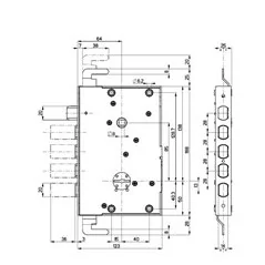 MOTTURA 72.578 SERIES 72 LATERAL RIM DOUBLE-BITTED LOCK 25 MM