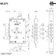 MOTTURA 85.771 LOCK FOR ARMOURED DOOR WITH EUROPROFILE CYLINDER MORTISE 30 MM