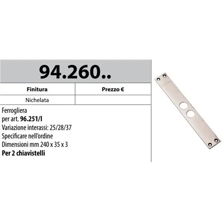 MOTTURA 94.260/2 FERROGLIERA PER DEVIATORI SERIE 96