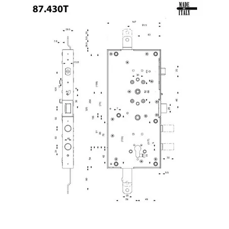 MOTTURA 87.430T LOCK A AUTOMATIC LOCKING E SBLOCCO DI EMERGENZA SERIE 87