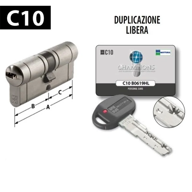 CILINDRO EUROPEO MOTTURA CHAMPIONS C10 CHIAVE/CHIAVE