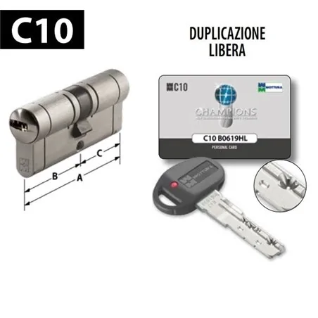 CILINDRO EUROPEO MOTTURA CHAMPIONS C10 CHIAVE/CHIAVE