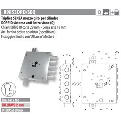 MOTTURA 89853DR/0Q REPLACEMENT LOCK DIERRE PER EUROPROFILE CYLINDER