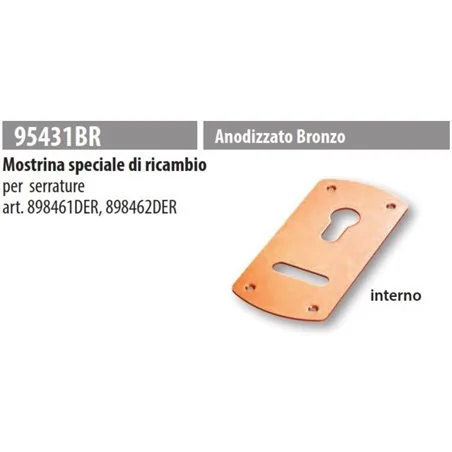 MOTTURA 95.431BR MOSTRINA PER SERRATURE RICAMBIO DIERRE 898461DER E 898462DER