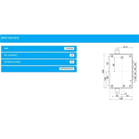 MOTTURA 89571EFC SERRATURA RICAMBIO EFFEPI DOPPIA MAPPA EASY GO