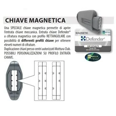 DEFENDER MAGNETICO DF481 REGOLABILE A GHIERA MOSTRINA PIENA MOTTURA PER CILINDRI EUROPEI