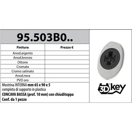 MOTTURA 95.503B0 MOSTRINA INTAERNA OVALE PER 3DKEY