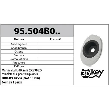 MOTTURA 95.504B0 MOSTRINA ESTERNA OVALE CONCAVA BASSA PER 3DKEY