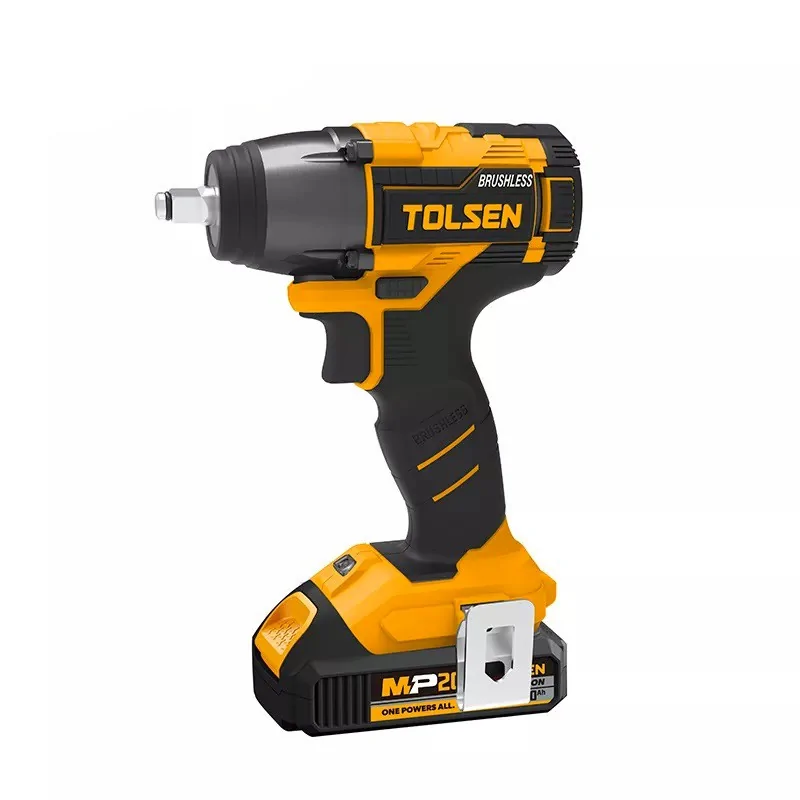 AVVITATORE AD IMPULSI BRUSHLESS 20V CON 2 BATTERIE 2AH ATTACCO 1/2 TOLSEN 87258T"