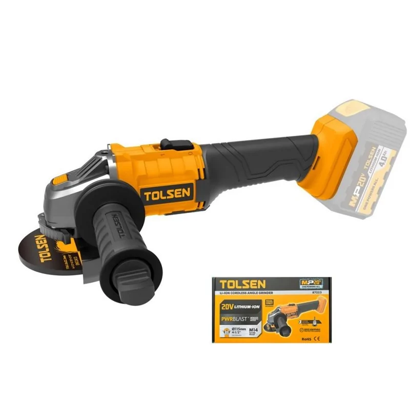 SMERIGLIATRICE ANGOLARE Ã˜115 20V CORDLESS SOLO CORPO TOLSEN 87223