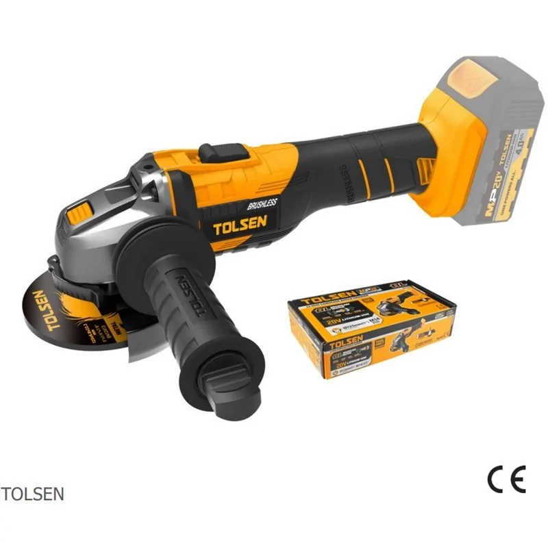 SMERIGLIATRICE ANGOLARE Ø125 20V BRUSHLESS SOLO CORPO TOLSEN 87278