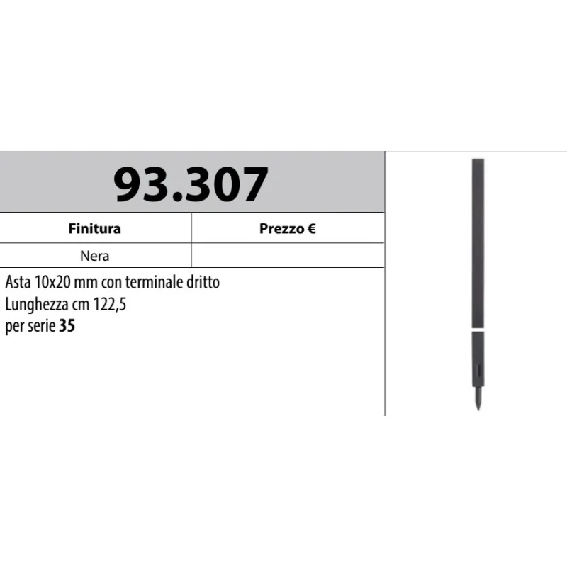 MOTTURA 93.307 ASTA CON PUNTALE Ø10 PER SERRATURE MOTTURA SERIE 35