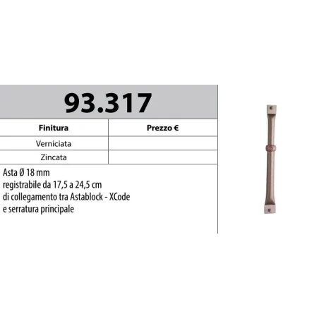 MOTTURA 93.317 ADJUSTABLE BAR FOR ASTABLOCK AND XCODE