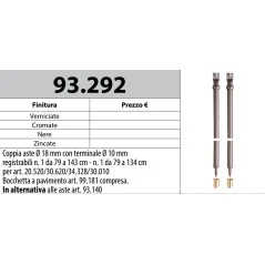 MOTTURA 93.292 ASTE CON PUNTALE PER SERRATURE MOTTURA