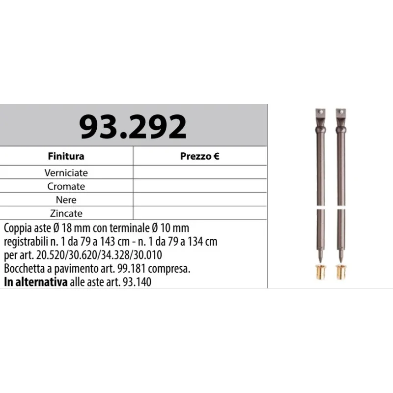 MOTTURA 93.292 ASTE CON PUNTALE PER SERRATURE MOTTURA MOTTURA 93.292 ASTE CON PUNTALE PER SERRATURE MOTTURA