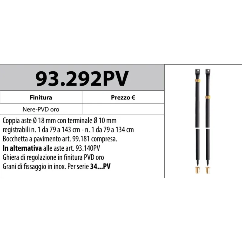 MOTTURA 93.292PV ASTE CON PUNTALE PER SERIE 34 PV MOTTURA
