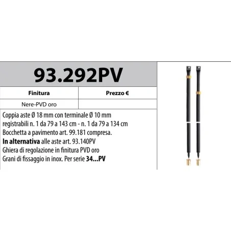 MOTTURA 93.292PV ASTE CON PUNTALE PER SERIE 34 PV MOTTURA