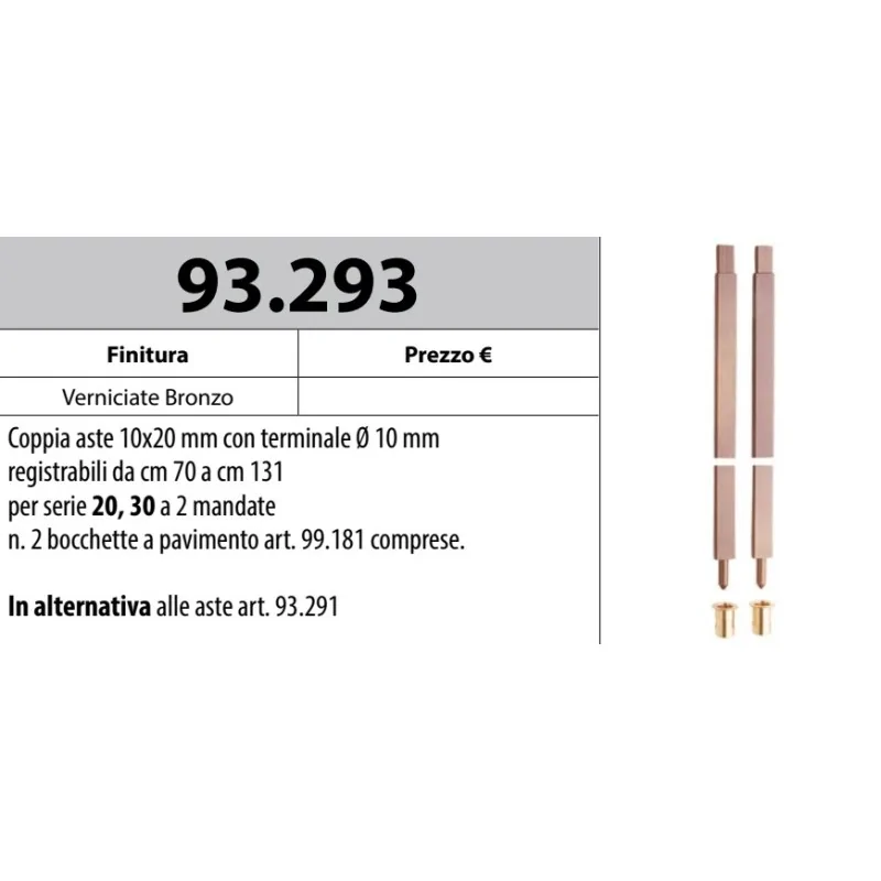 MOTTURA 93.293 ASTE CON PUNTALE PER SERRATURE MOTTURA MOTTURA 93.293 ASTE CON PUNTALE PER SERRATURE MOTTURA