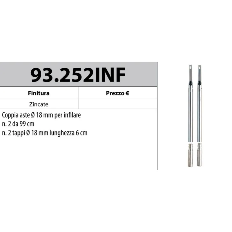 MOTTURA 93.252INF ASTE Ø18 PER SERRATURE AD INFILARE