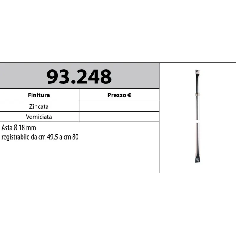 MOTTURA 93.248 ASTA REGISTRABILI Ø18 PER SERRATURE MOTTURA
