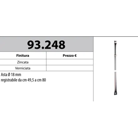 MOTTURA 93.248 ASTA REGISTRABILI Ø18 PER SERRATURE MOTTURA