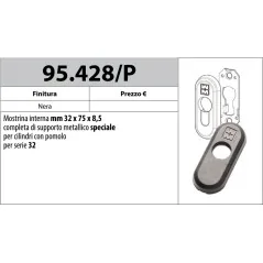 MOTTURA 95.428/P MOSTRINA INTERNA PER SERIE 32 MOTTURA CON CILINDRO CON POMOLO SUPPORTO METALLICO