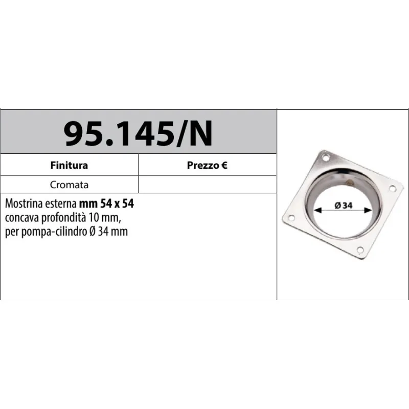 MOTTURA 95.145/N MOSTRINA ESTERNA PER SERRATURE A POMPA MOTTURA