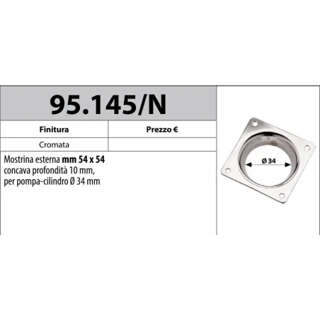MOTTURA 95.145/N MOSTRINA ESTERNA PER SERRATURE A POMPA MOTTURA