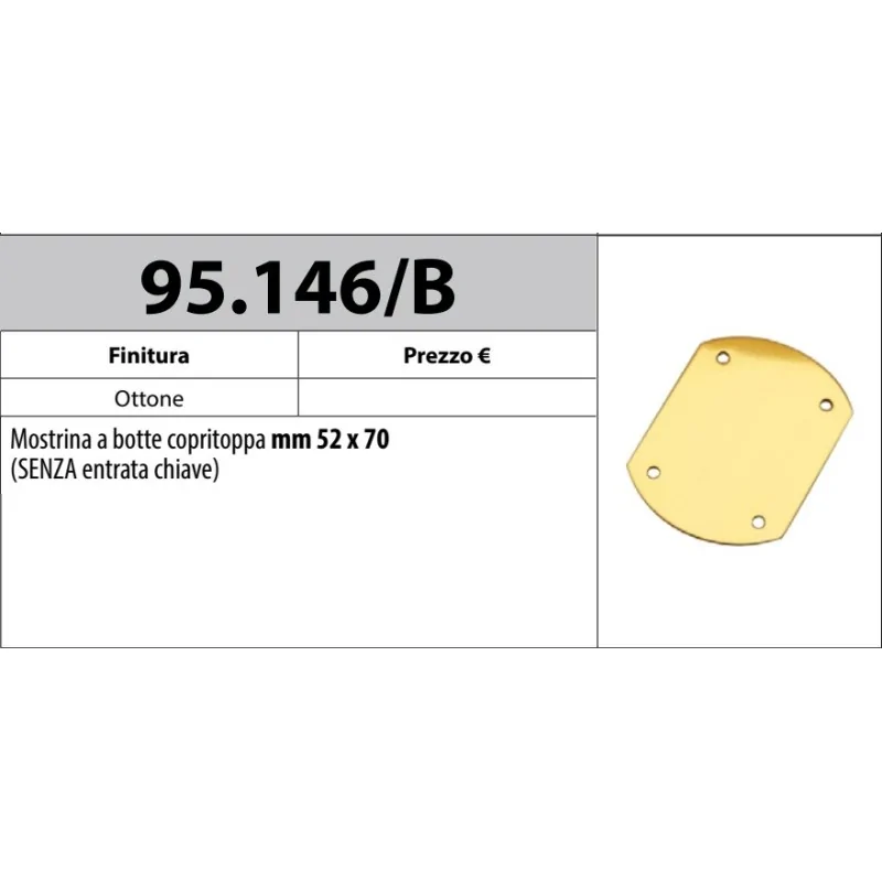MOTTURA 95.146/B MOSTRINA COPRIFORO A BOTTE MOTTURA