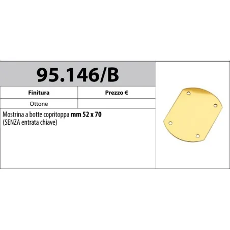 MOTTURA 95.146/B MOSTRINA COPRIFORO A BOTTE MOTTURA