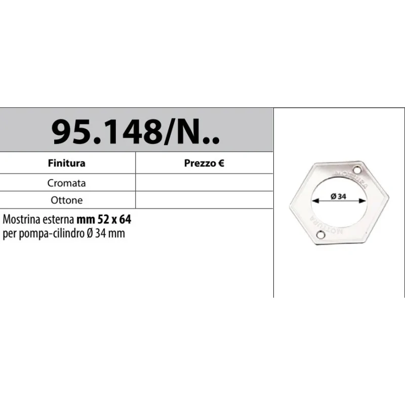 MOTTURA 95.148/N MOSTRINA ESTERNA PER POMPA CILINDRO Ø34