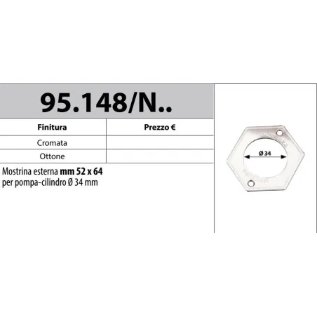 MOTTURA 95.148/N MOSTRINA ESTERNA PER POMPA CILINDRO Ø34