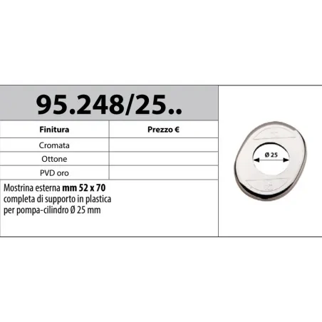 MOTTURA 95.248/25 MOSTRINA 52x70 PER POMPA CILINDRO Ø25