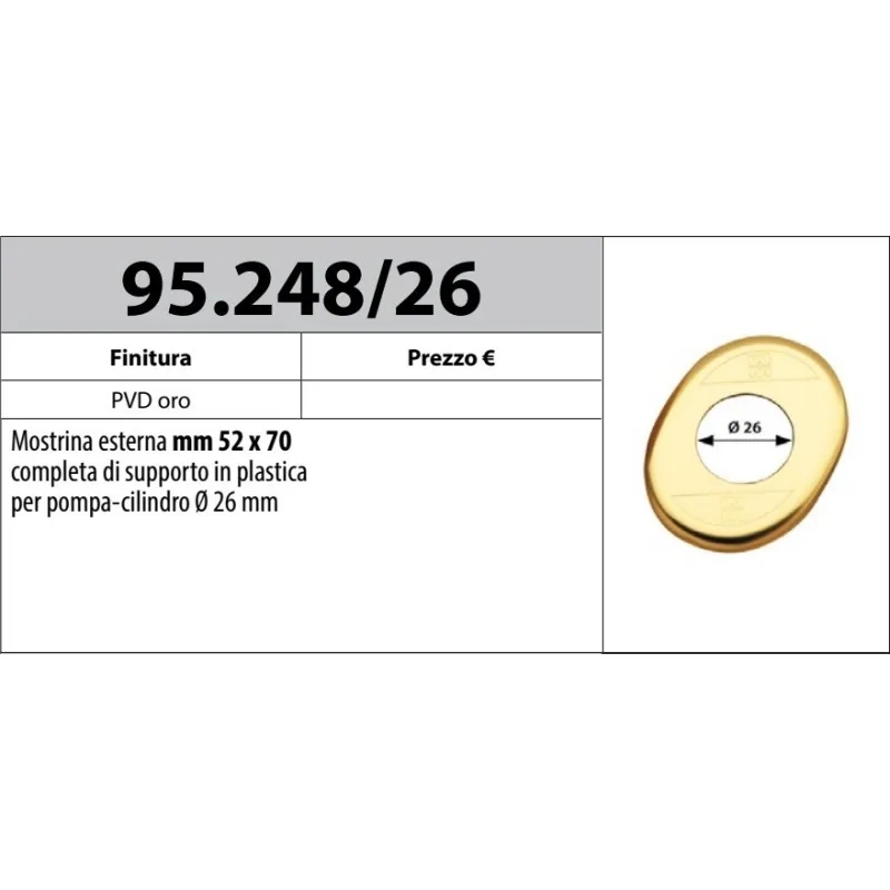 MOTTURA 95.248/26 MOSTRINA 52x70 PER POMPA CILINDRO Ø26