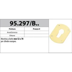 MOTTURA 95.297/B MOSTRINA 52X64 PER CILINDRO EUROPEO