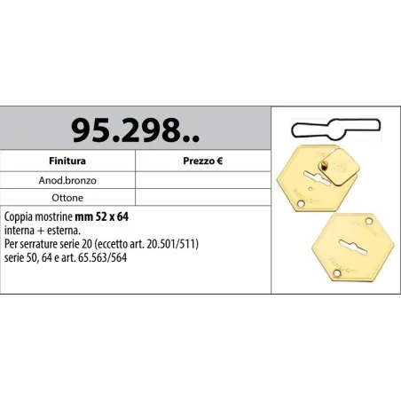 MOTTURA 95.298 COPPIA MOSTRINE 52X64 PER DOPPIA MAPPA
