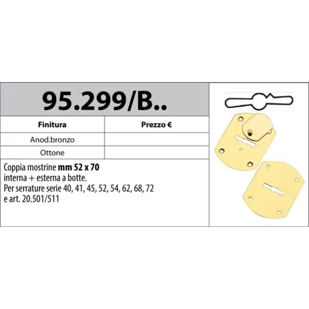 MOTTURA 95.299/B COPPIA MOSTRINE A BOTTE 52X70 PER DOPPIA MAPPA