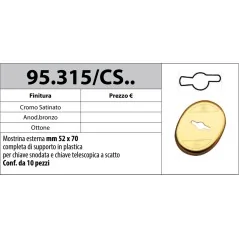 MOTTURA 95.315/CS MOSTRINA ESTERNA 52x70 CON SUPPORTO IN PLASTICA