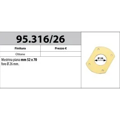 MOTTURA 95.316/26 MOSTRINA ESTERNA PIANA CON FORO Ø26 MOTTURA