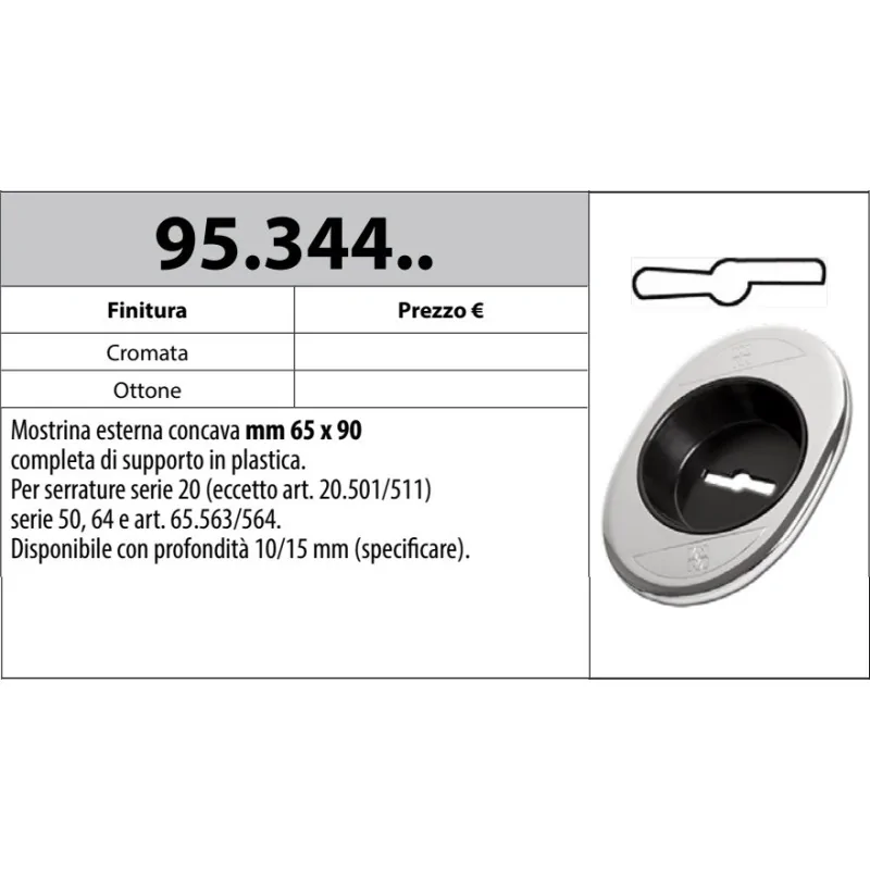 MOTTURA 95.344 MOSTRINA ESTERNA 65X90 CON SUPPORTO IN PLASTICA