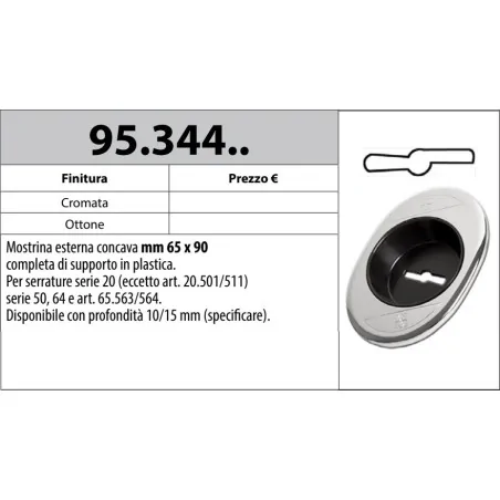MOTTURA 95.344 MOSTRINA ESTERNA 65X90 CON SUPPORTO IN PLASTICA