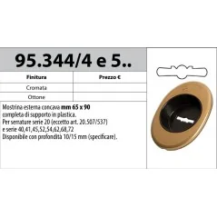 MOTTURA 95.344/4 5 MOSTRINA ESTERNA CONCAVA 65X90 CON SUPPORTO IN PLASTICA