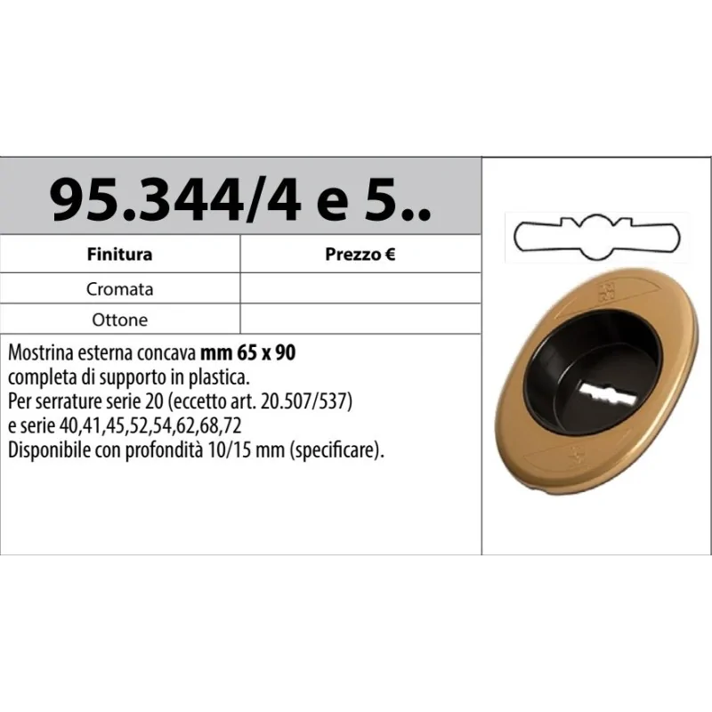 MOTTURA 95.344/4 5 MOSTRINA ESTERNA CONCAVA 65X90 CON SUPPORTO IN PLASTICA MOTTURA 95.344/4 5 MOSTRINA ESTERNA CONCAVA 65X90 CON SUPPORTO IN PLASTICA