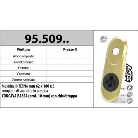copy of MOTTURA 95.174 MOSTRINA PER SERRATURE A CILINDRO E MANIGLIA MOTTURA SUPPORTO IN PLASTICA
