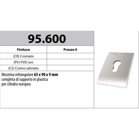 copy of MOTTURA 95.601 MOSTRINA RETTANGOLARE PER CILINDRO EUROPEO CON POMOLO