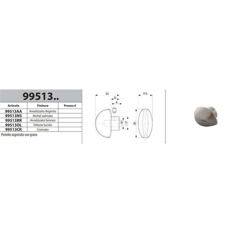 copy of MOTTURA 99.513 POMOLO SAGOMATO PER CILINDRO MOTTURA
