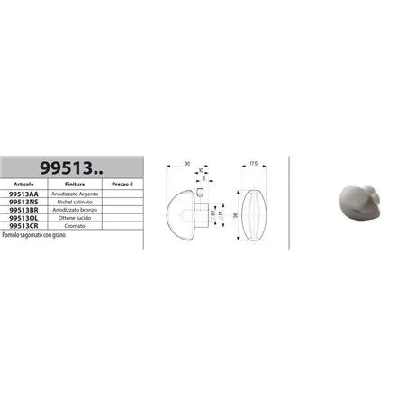 copy of MOTTURA 99.513 POMOLO SAGOMATO PER CILINDRO MOTTURA