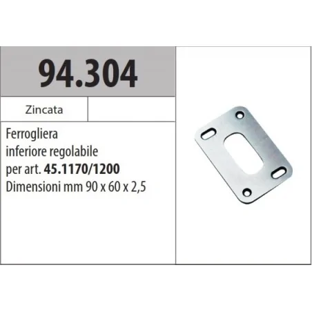MOTTURA 94.304 FERROGLIERA INFERIORE REGISTRABILE PER SERRATURE MOTTURA SERIE 45