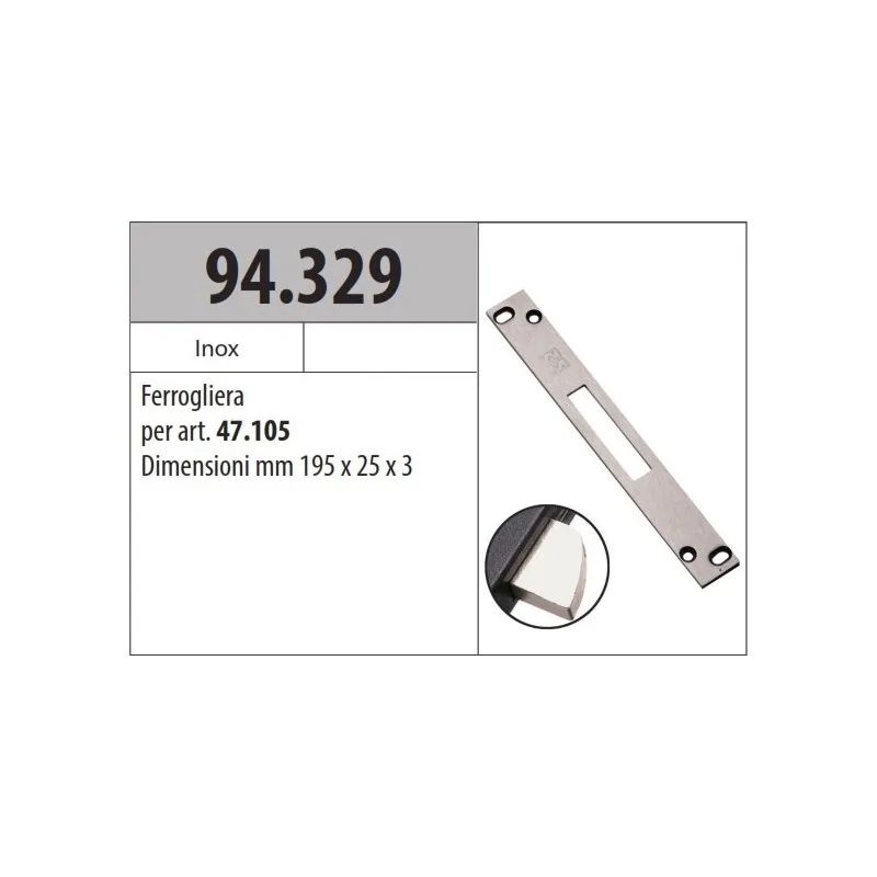MOTTURA 94.329 FERROGLIERA PER SERRATURE SERIE 47
